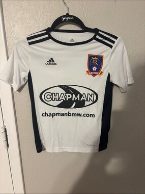 adidas White & Black Kids Soccer Jersey with Arizona Crest